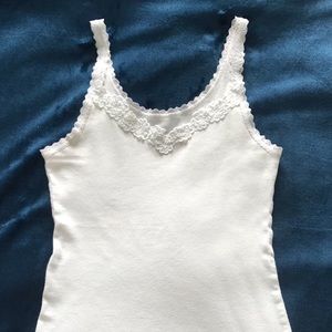 SET of TWO Target White Camis With Lace Detail